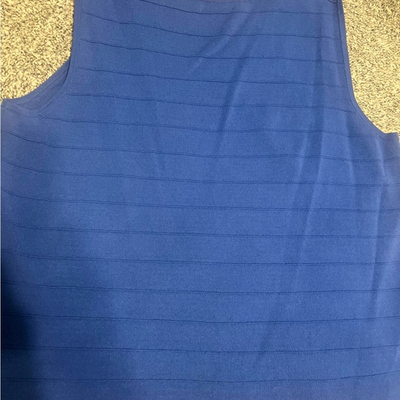 Cable & Gauge Blue Ribbed Sleeveless Tank Top / Plus Size 2X - Picture 4 of 4